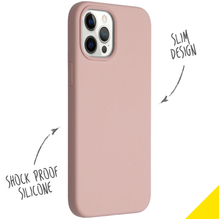 Accezz Liquid Silicone Backcover Apple iPhone 12 Pro Max - Roze - Afbeelding 2
