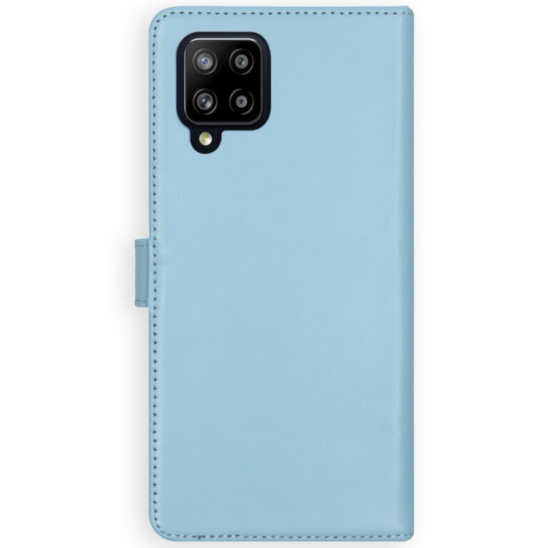 Selencia Echt Lederen Bookcase Samsung Galaxy A42 - Lichtblauw - Afbeelding 3