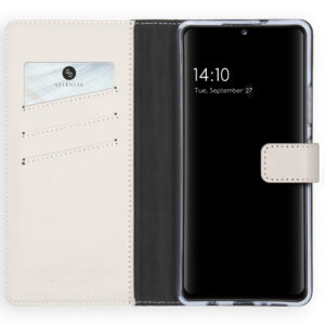 Selencia Echt Lederen Bookcase Samsung Galaxy A42 - Greige