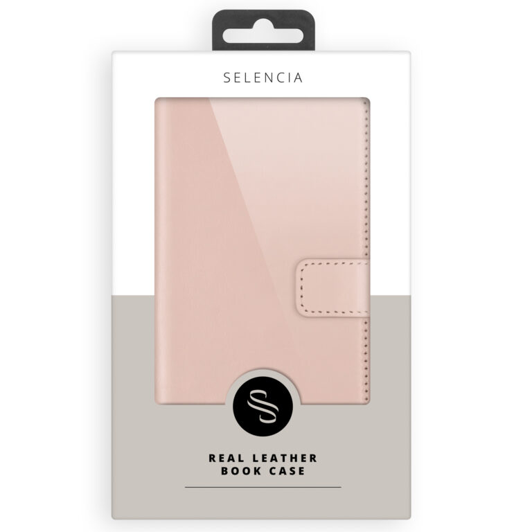 Selencia Echt Lederen Bookcase Samsung Galaxy A42 - Roze - Afbeelding 10