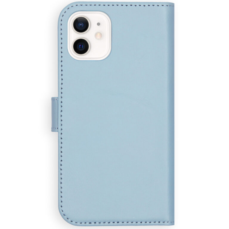 Selencia Echt Lederen Bookcase Apple iPhone 12 Mini - Lichtblauw - Afbeelding 3