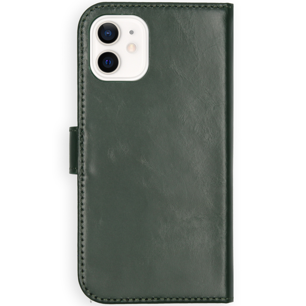 Selencia Echt Leren Bookcase Apple iPhone 12 Mini - Groen - Afbeelding 3