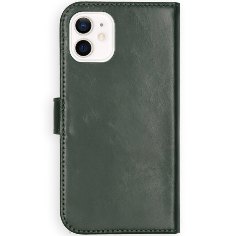 Selencia Echt Lederen Bookcase Apple iPhone 12 Mini - Groen - Afbeelding 3