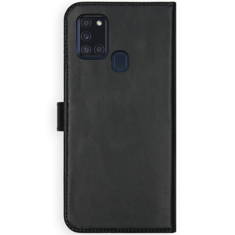 Selencia Echt Lederen Bookcase Samsung Galaxy A21s - Zwart - Afbeelding 2
