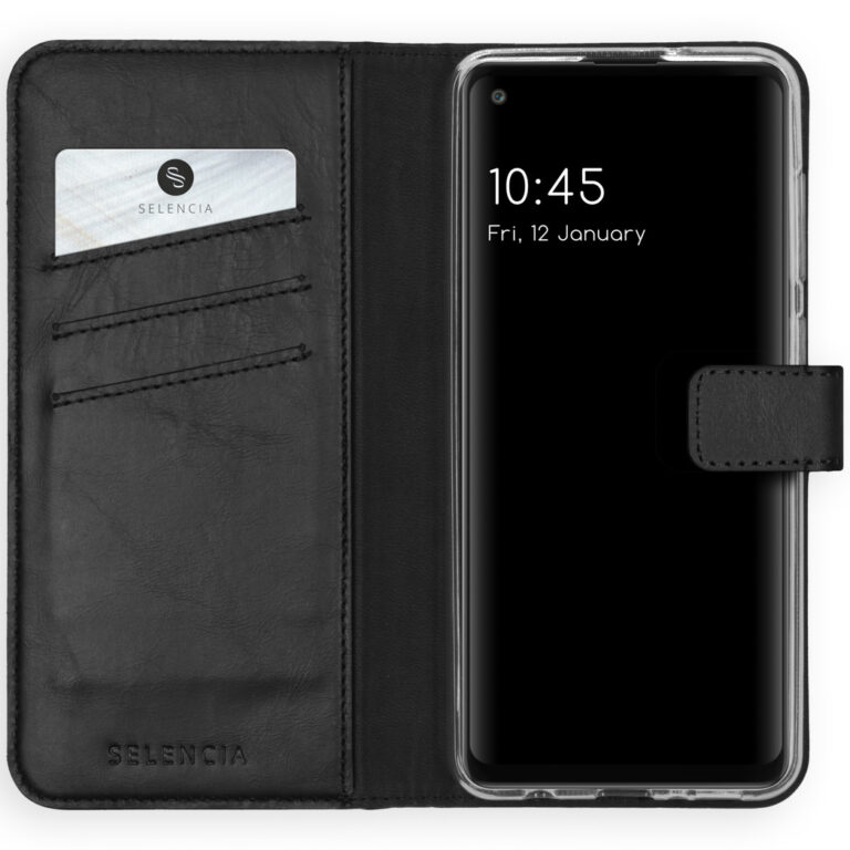 Selencia Echt Lederen Bookcase Samsung Galaxy A21s - Zwart - Afbeelding 3