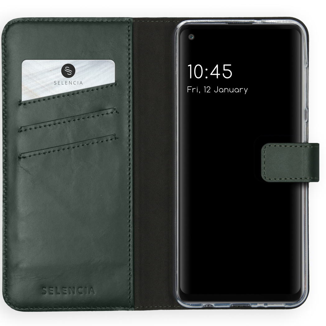 Selencia Echt Leren Bookcase Samsung Galaxy A21s - Groen - Afbeelding 3