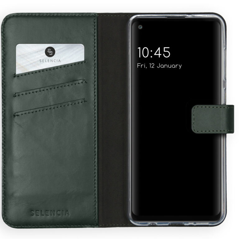 Selencia Echt Lederen Bookcase Samsung Galaxy A21s - Groen - Afbeelding 3