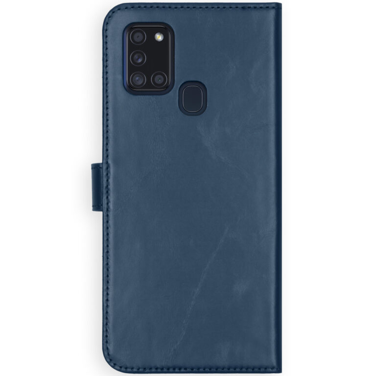 Selencia Echt Lederen Bookcase Samsung Galaxy A21s - Blauw - Afbeelding 2