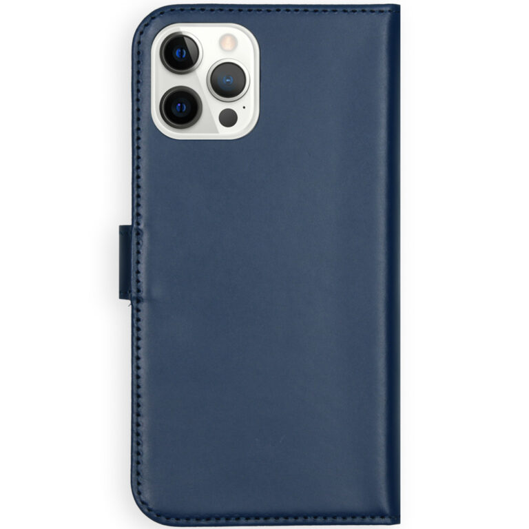 Selencia Echt Lederen Bookcase Apple iPhone 12 Pro Max - Blauw - Afbeelding 3
