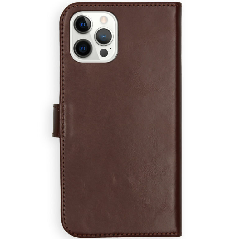 Selencia Echt Lederen Bookcase Apple iPhone 12 Pro Max - Bruin - Afbeelding 3