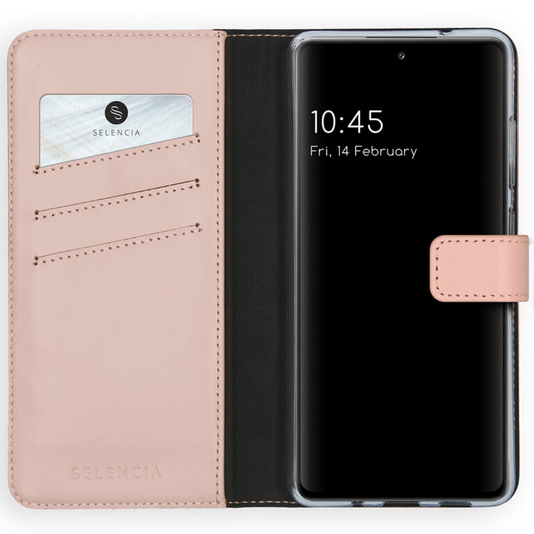 Selencia Echt Lederen Bookcase Samsung Galaxy S20 FE - Roze