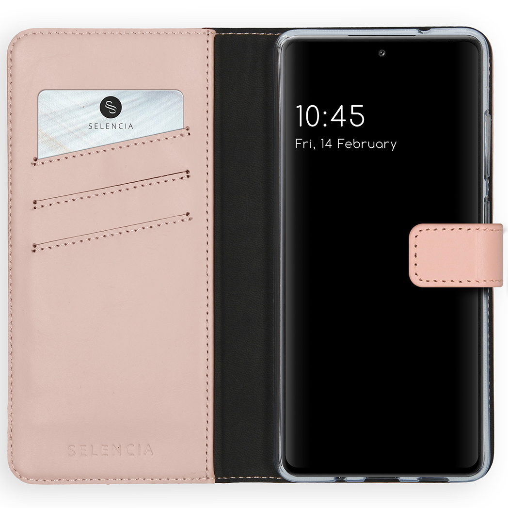 Selencia Echt Lederen Bookcase Samsung Galaxy S20 FE – Roze