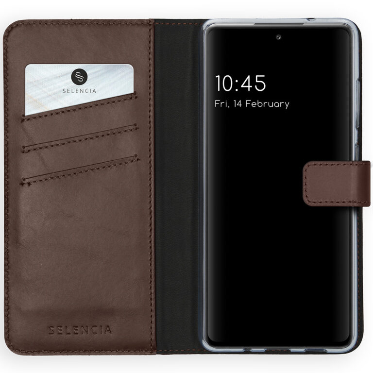 Selencia Echt Lederen Bookcase Samsung Galaxy S20 FE - Bruin
