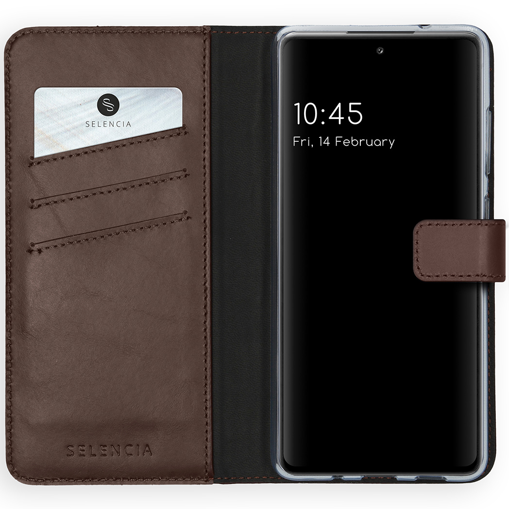 Selencia Echt Lederen Bookcase Samsung Galaxy S20 FE – Bruin