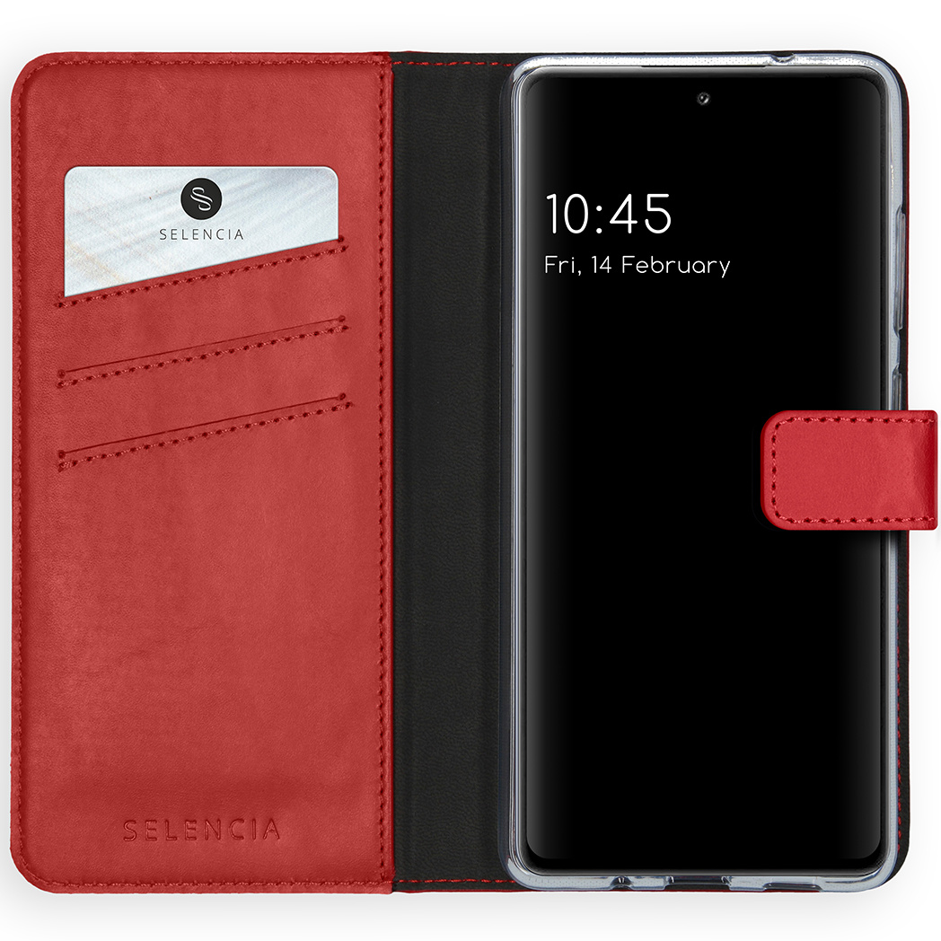 Selencia Echt Lederen Bookcase Samsung Galaxy S20 FE – Rood