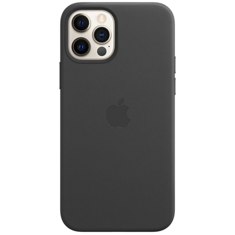 Leather Backcover MagSafe Apple iPhone 12 (Pro) - Black