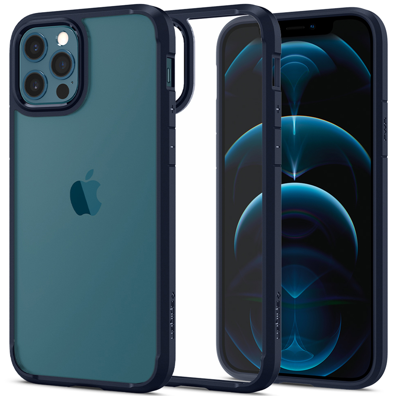 Spigen Ultra Hybrid Backcover Apple iPhone 12 (Pro) - Donkerblauw - Afbeelding 2