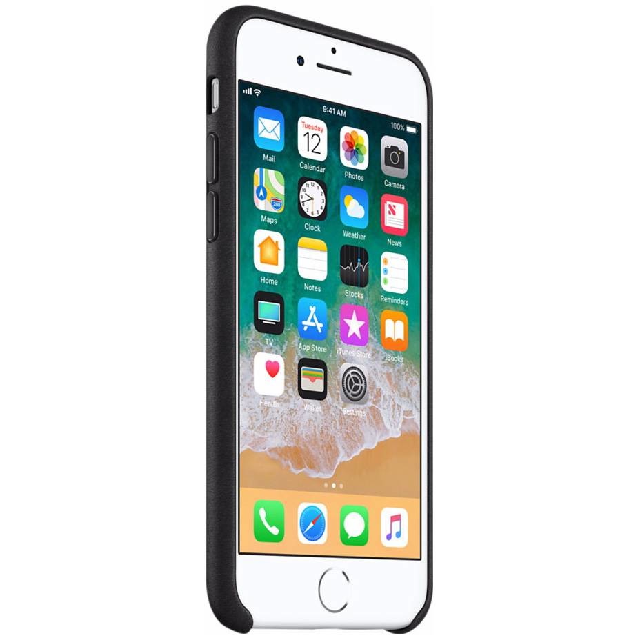 Leather Backcover Apple iPhone SE (2022 / 2020) / 8 / 7 - Black - Afbeelding 2