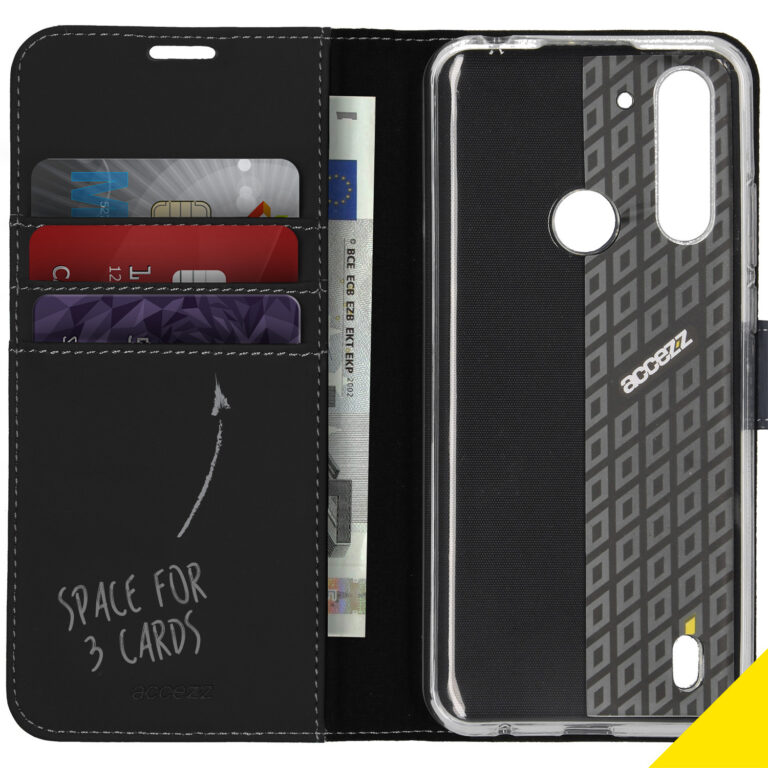 Accezz Wallet Softcase Bookcase Motorola Moto G8 Power Lite - Zwart - Afbeelding 3