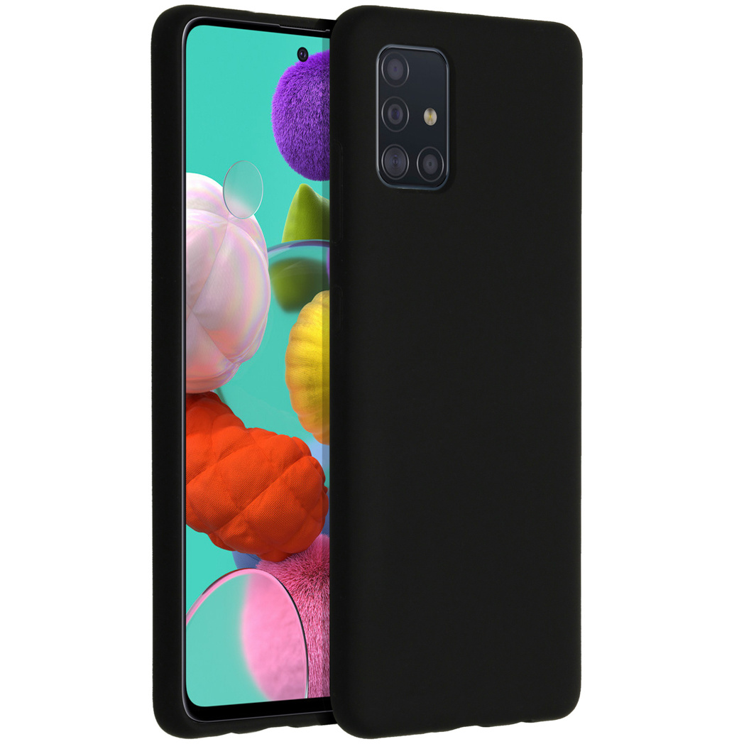 Accezz Liquid Silicone Backcover Samsung Galaxy A51 – Zwart