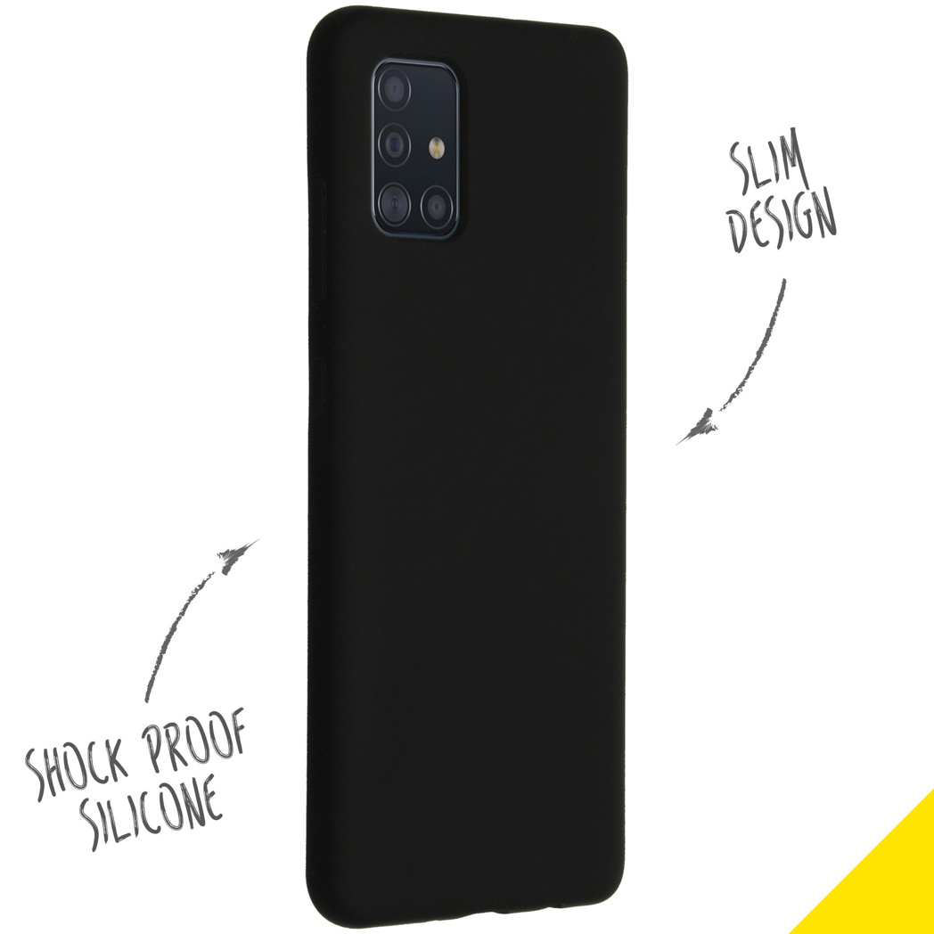 Accezz Liquid Silicone Backcover Samsung Galaxy A51 - Zwart - Afbeelding 2