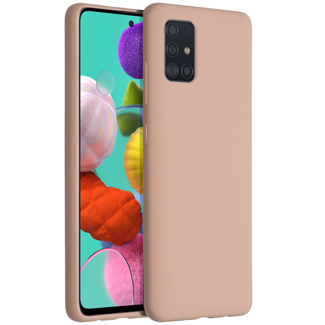 Accezz Liquid Silicone Backcover Samsung Galaxy A51 – Roze
