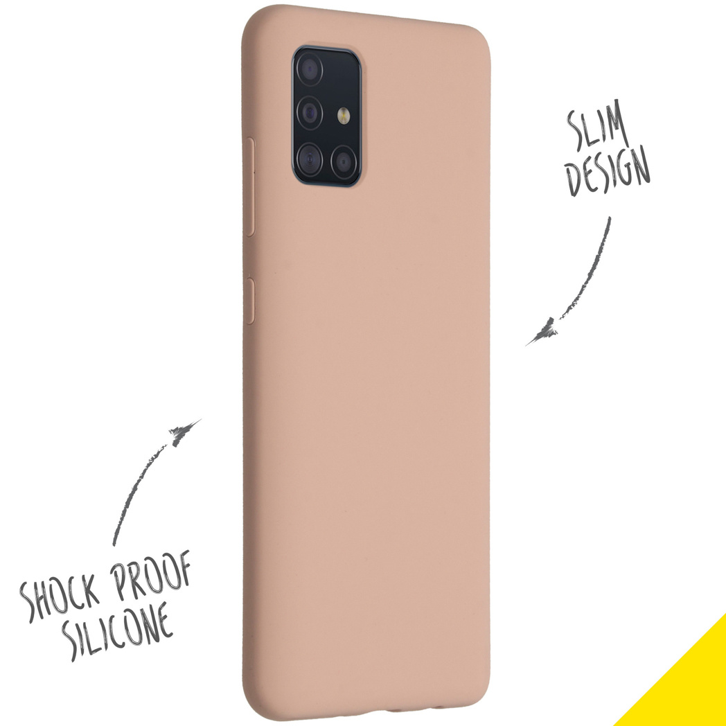 Accezz Liquid Silicone Backcover Samsung Galaxy A51 - Roze - Afbeelding 2