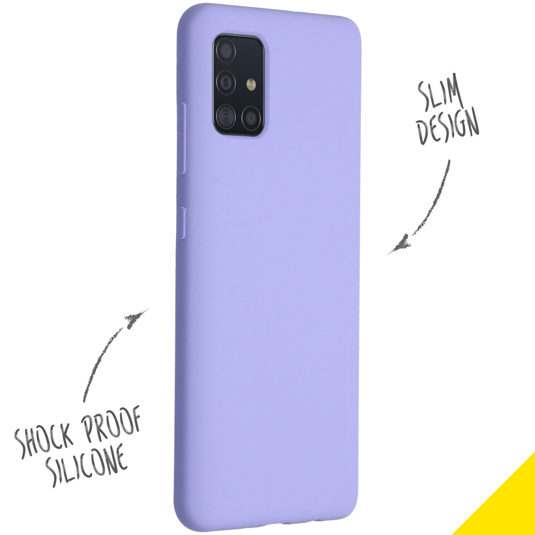Accezz Liquid Silicone Backcover Samsung Galaxy A51 - Paars - Afbeelding 2