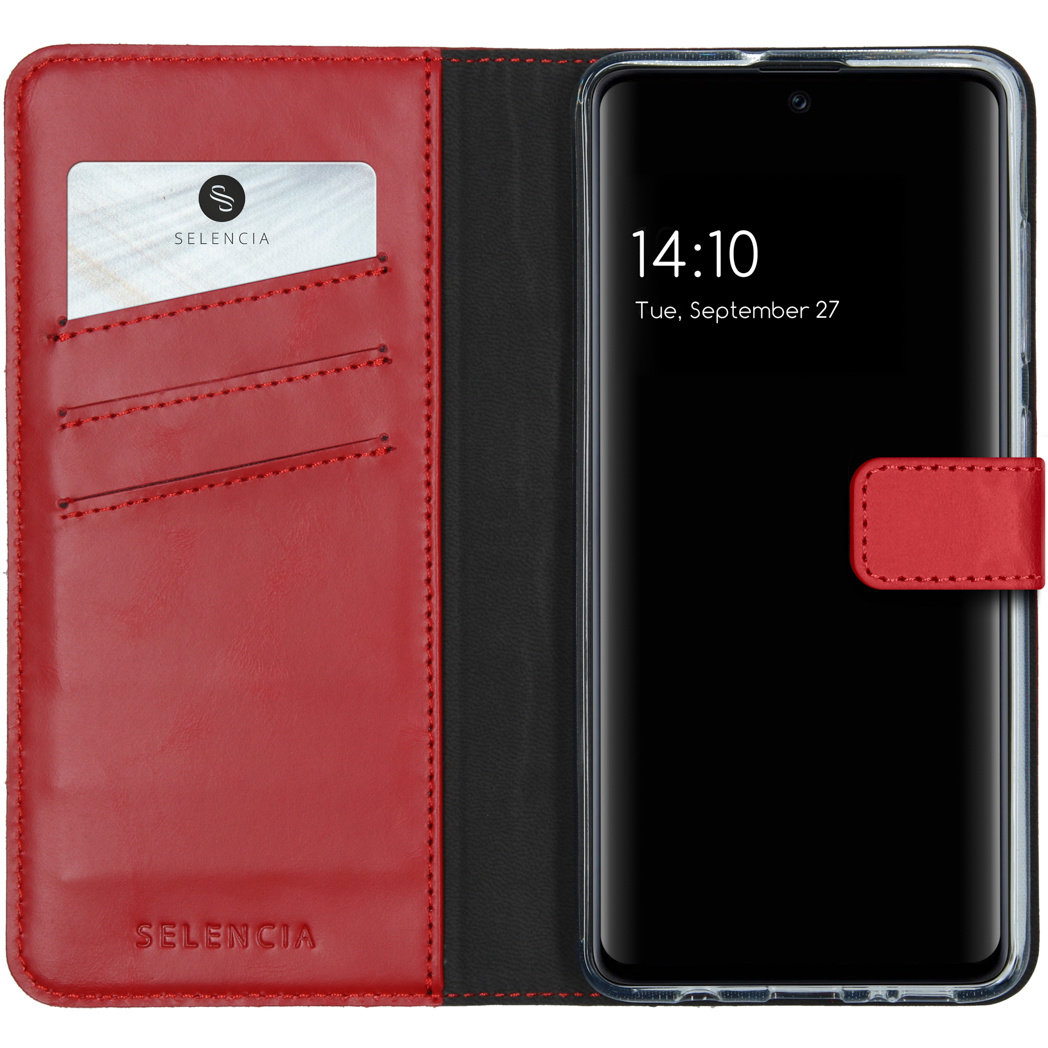 Selencia Echt Lederen Bookcase Samsung Galaxy A51 – Rood