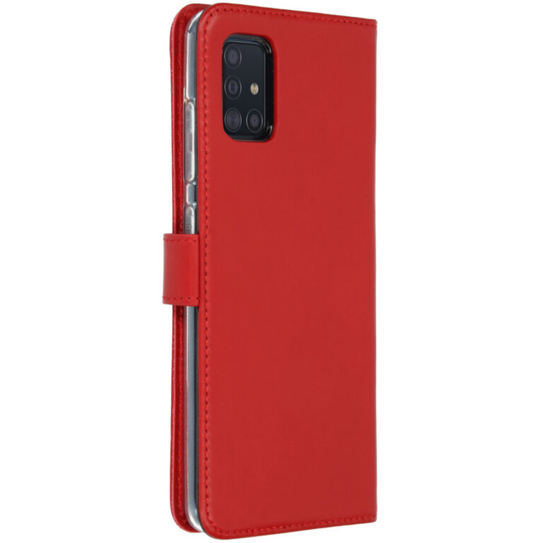 Selencia Echt Lederen Bookcase Samsung Galaxy A51 - Rood - Afbeelding 3