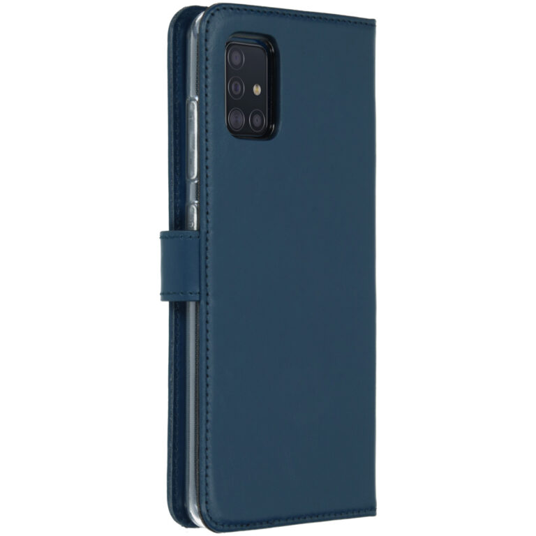Selencia Echt Lederen Bookcase Samsung Galaxy A51 - Blauw - Afbeelding 3