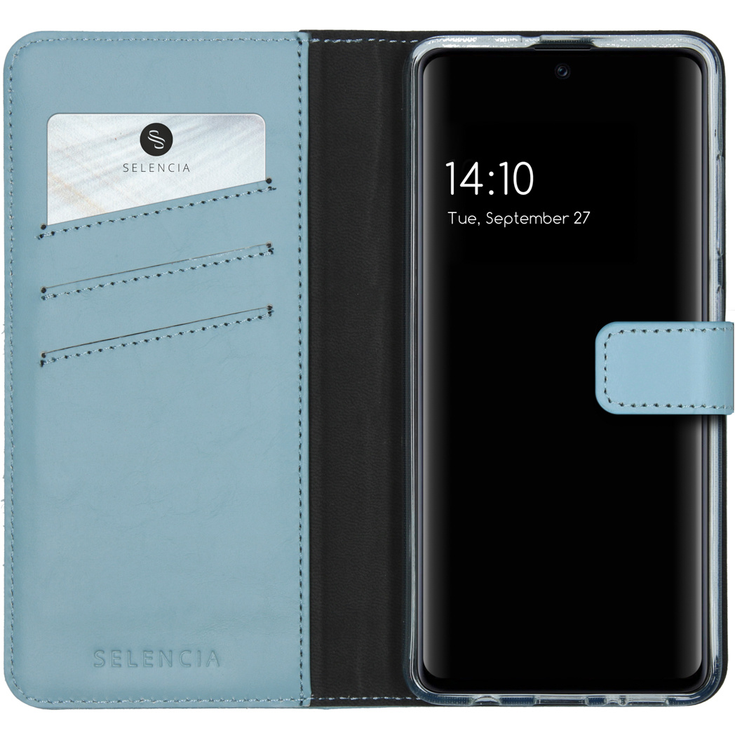 Selencia Echt Lederen Bookcase Samsung Galaxy A51 – Lichtblauw