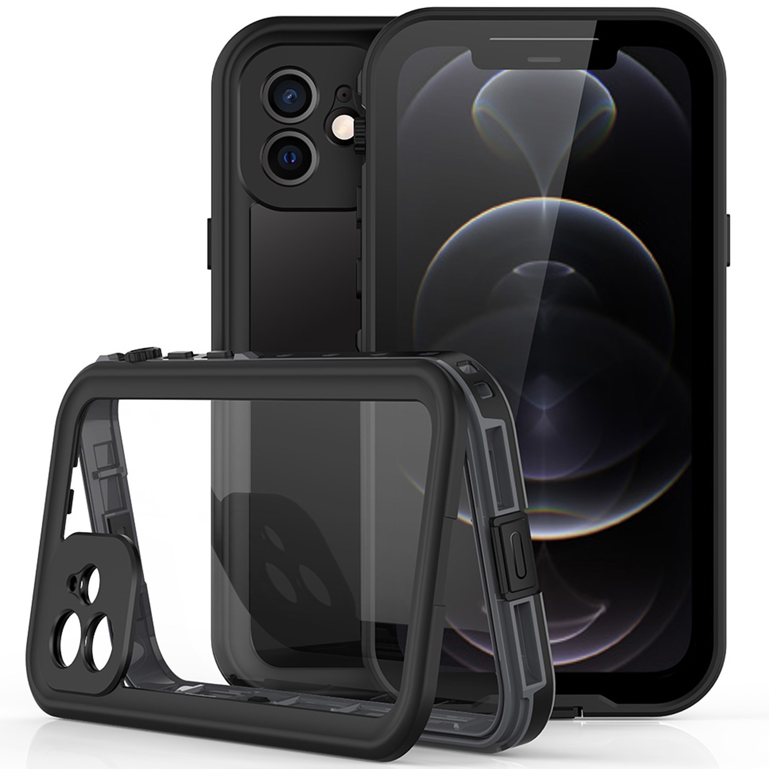 Redpepper Dot Plus Waterproof Backcover Apple iPhone 12 – Zwart