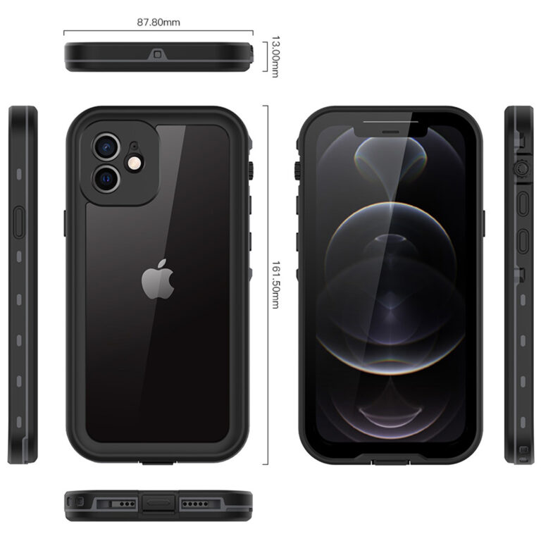 Redpepper Dot Plus Waterproof Backcover Apple iPhone 12 - Zwart - Afbeelding 2