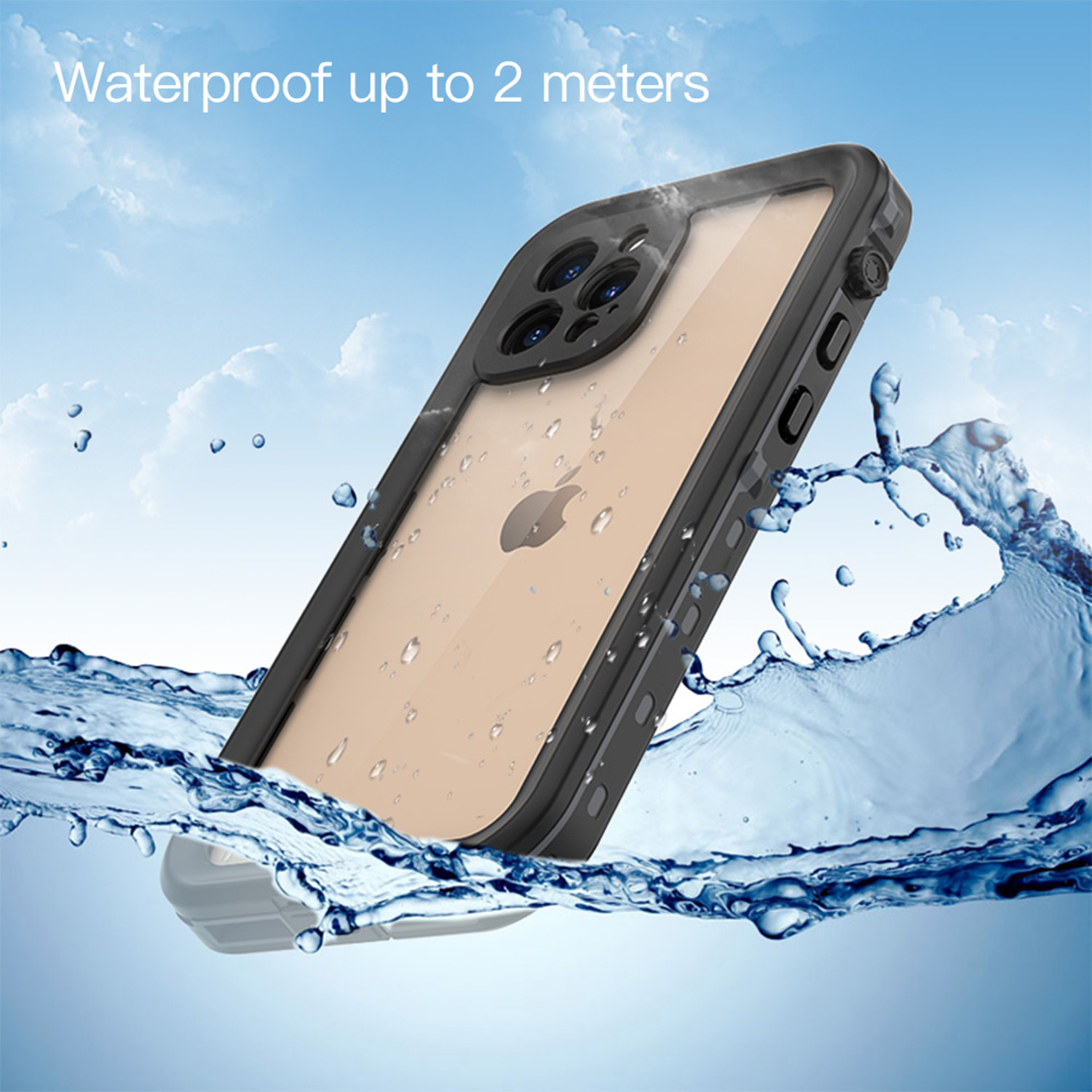 Redpepper Dot Plus Waterproof Backcover Apple iPhone 12 Pro - Zwart - Afbeelding 4