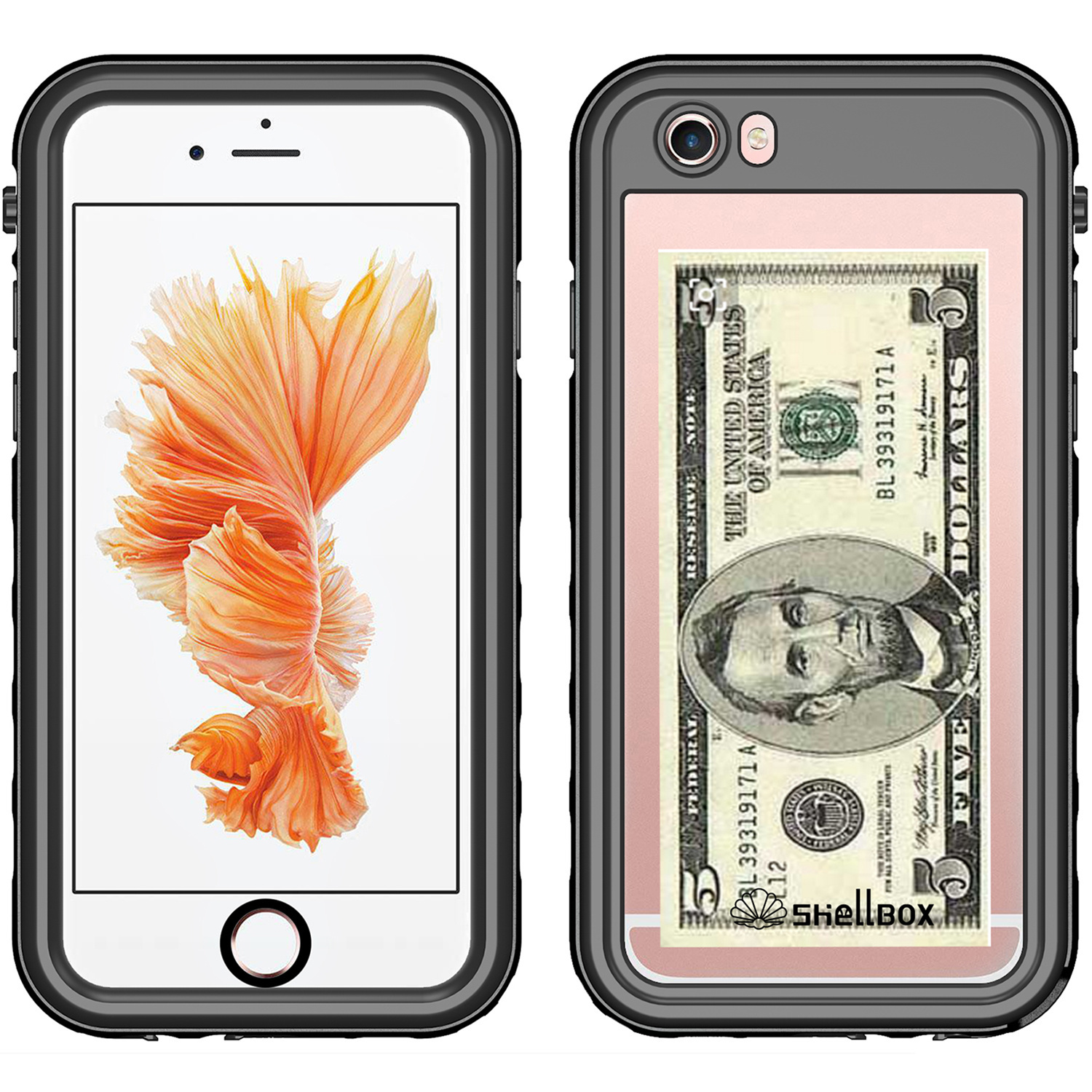 Redpepper Dot Plus Waterproof Backcover Apple iPhone SE (2022 / 2020) / 8 / 7 / 6(s) - Zwart - Afbeelding 3