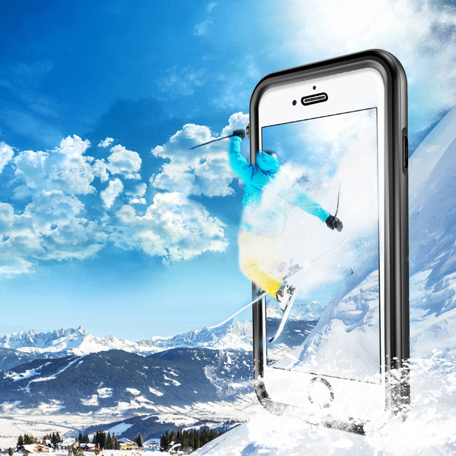 Redpepper Dot Plus Waterproof Backcover Apple iPhone SE (2022 / 2020) / 8 / 7 / 6(s) - Zwart - Afbeelding 4