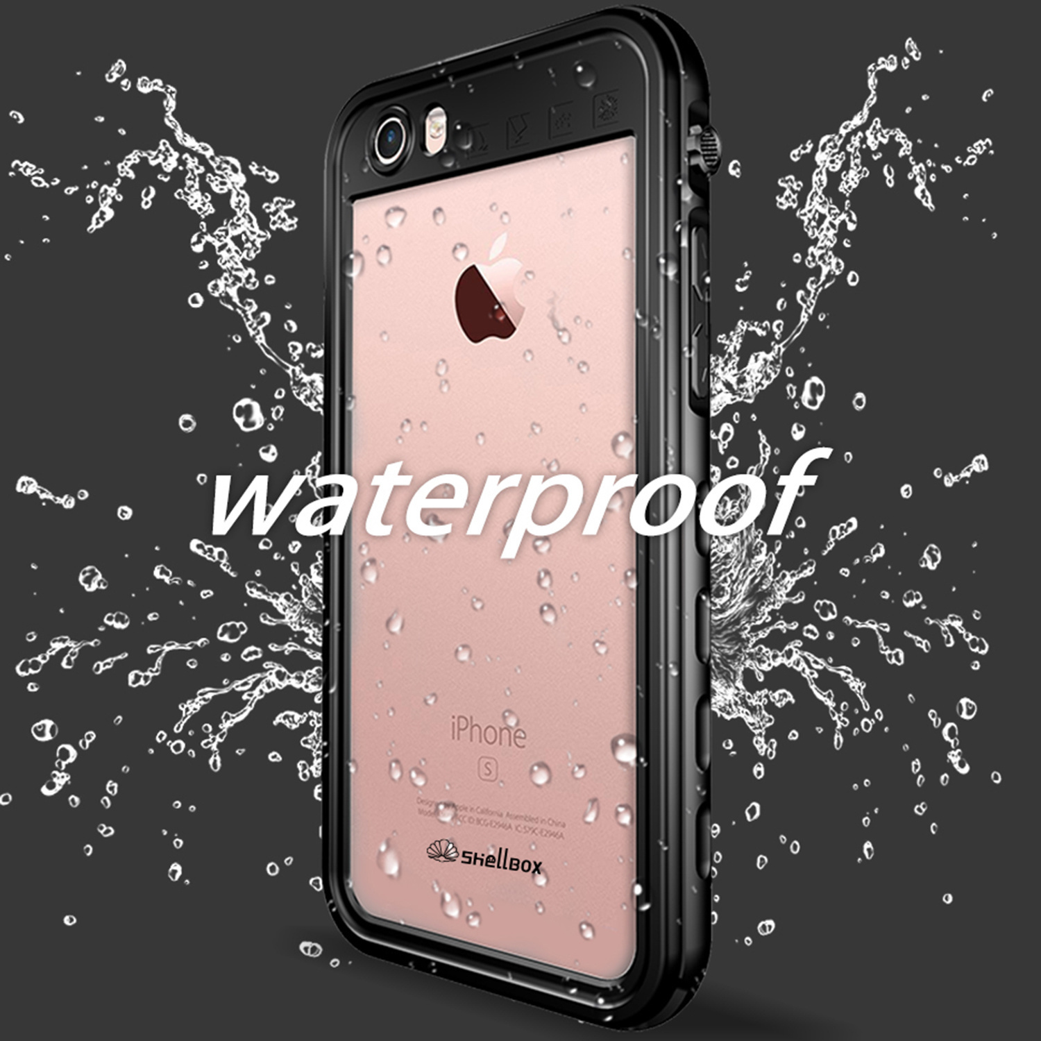 Redpepper Dot Plus Waterproof Backcover Apple iPhone SE (2022 / 2020) / 8 / 7 / 6(s) - Zwart - Afbeelding 5