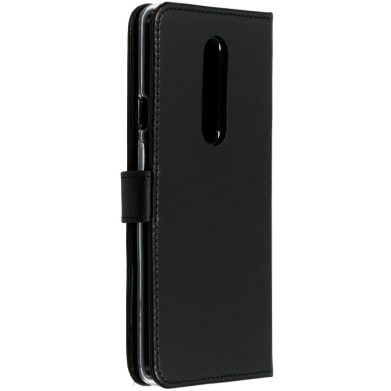 Selencia Lederen Bookcase OnePlus 7 Pro - Zwart - Afbeelding 2