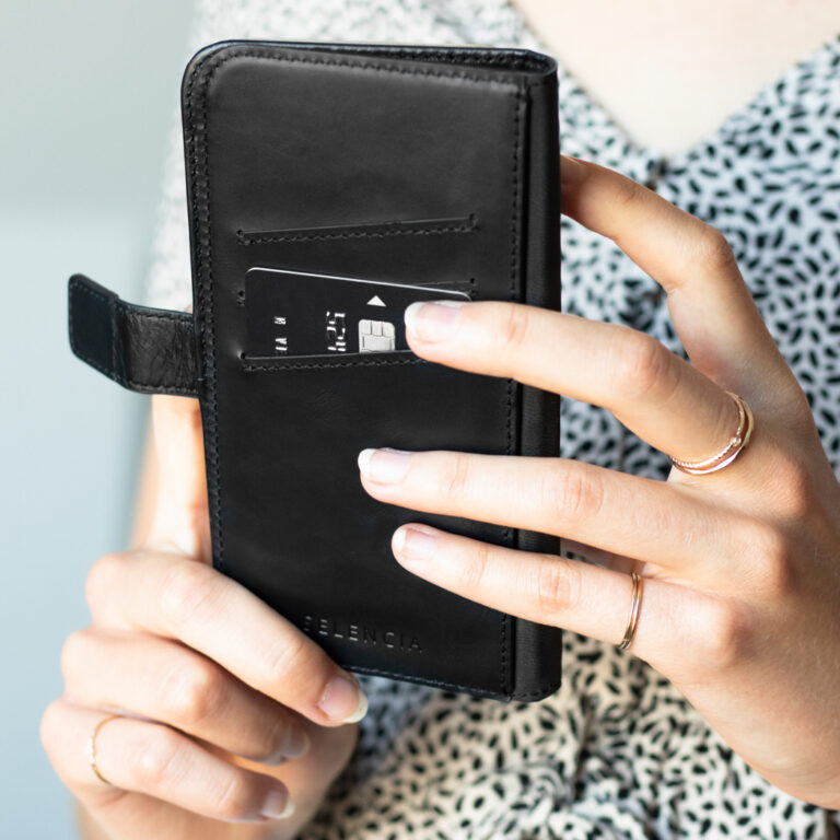 Selencia Lederen Bookcase OnePlus 7 Pro - Zwart - Afbeelding 7