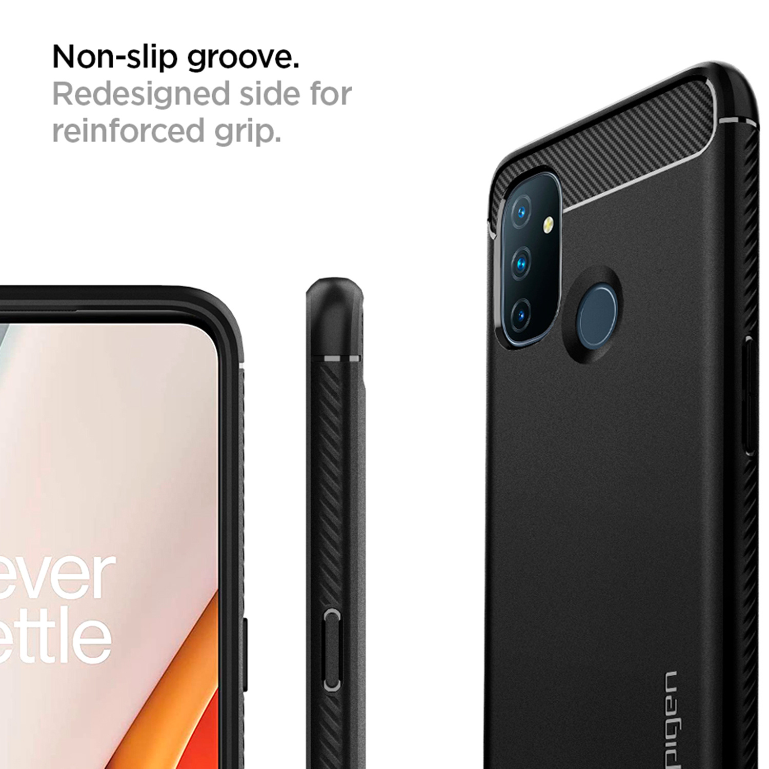 Spigen Rugged Armor Backcover OnePlus Nord N100 - Zwart - Afbeelding 3