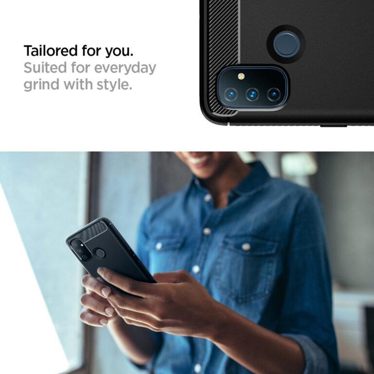 Spigen Rugged Armor Backcover OnePlus Nord N100 - Zwart - Afbeelding 5