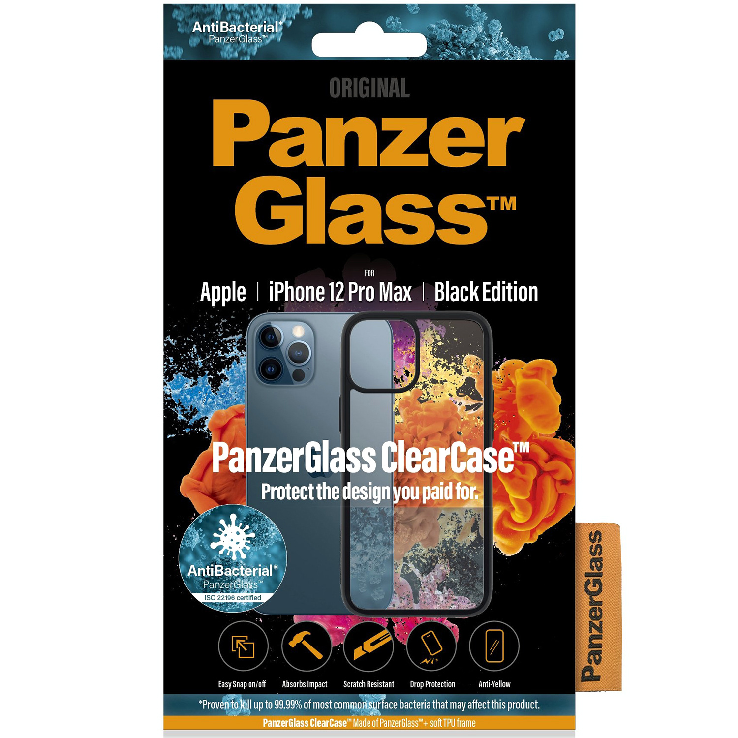 PanzerGlass ClearCase AntiBacterial Apple iPhone 12 Pro Max – Zwart