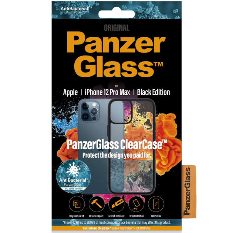 PanzerGlass ClearCase AntiBacterial Apple iPhone 12 Pro Max - Zwart
