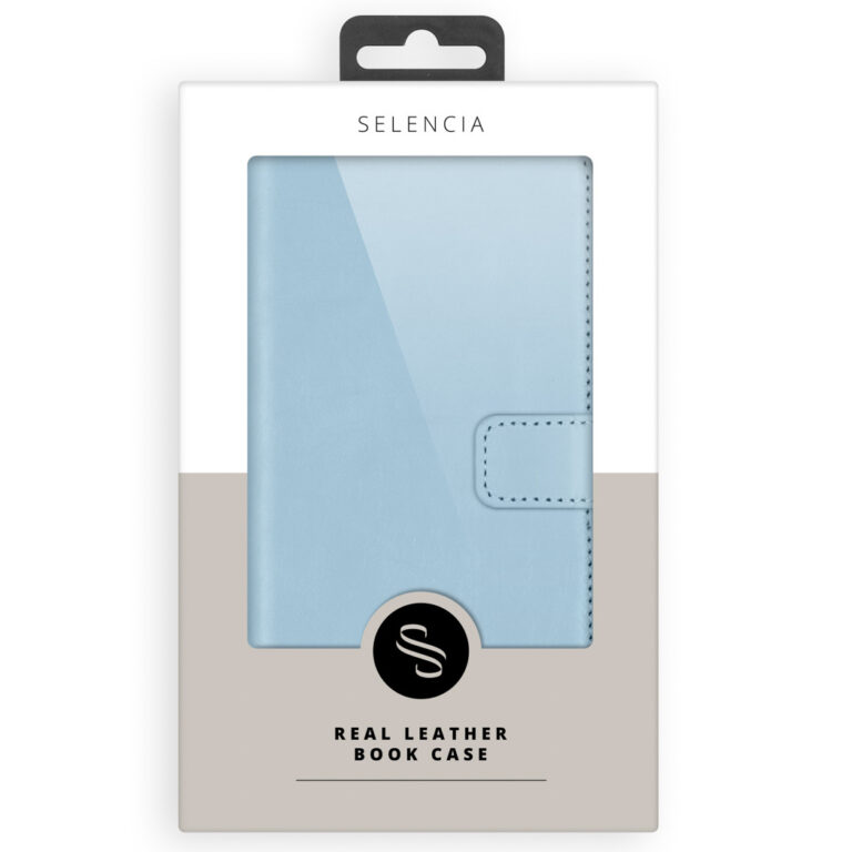 Selencia Echt Lederen Bookcase Apple iPhone 11 - Lichtblauw - Afbeelding 9