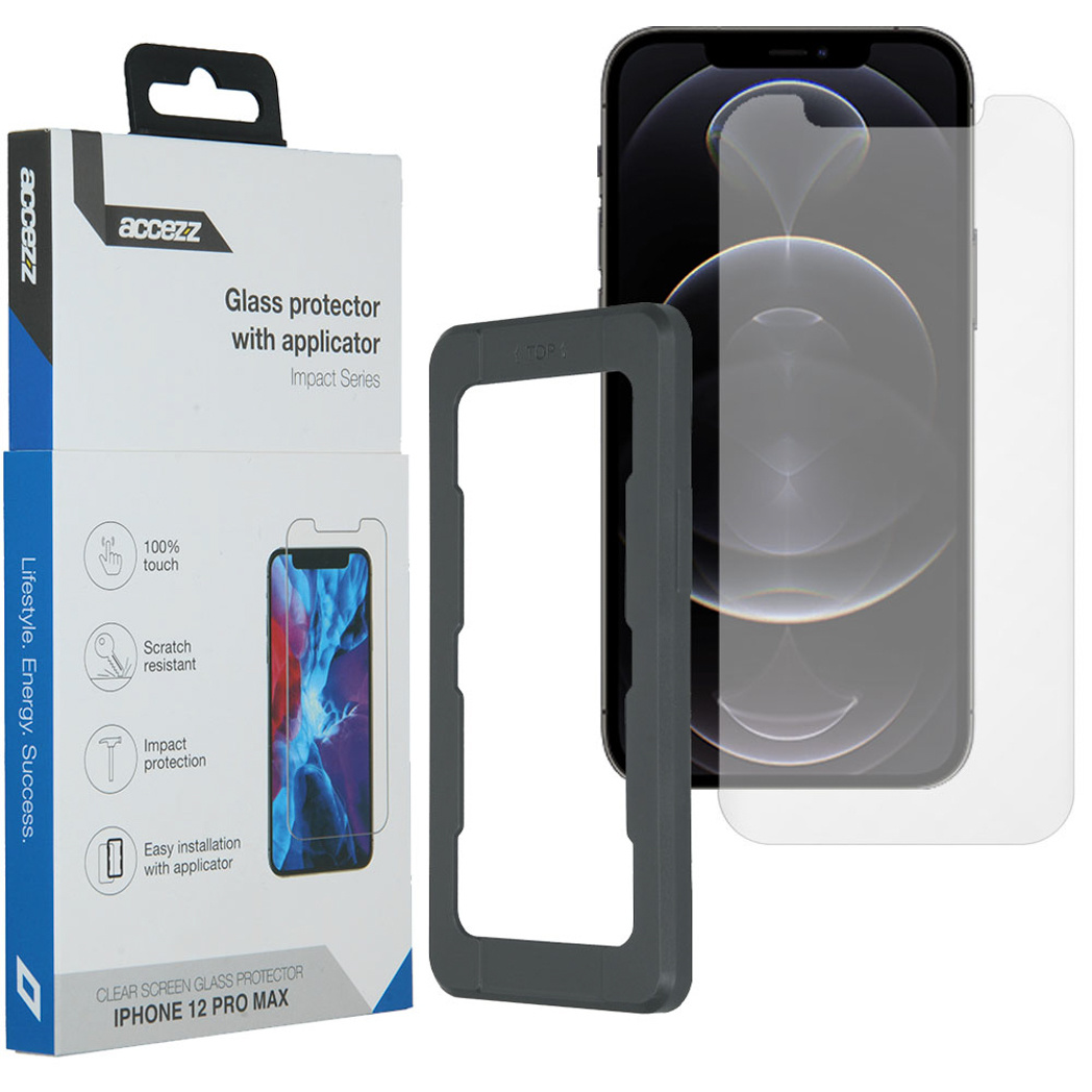 Accezz Glass Screenprotector + Applicator Apple iPhone 12 Pro Max