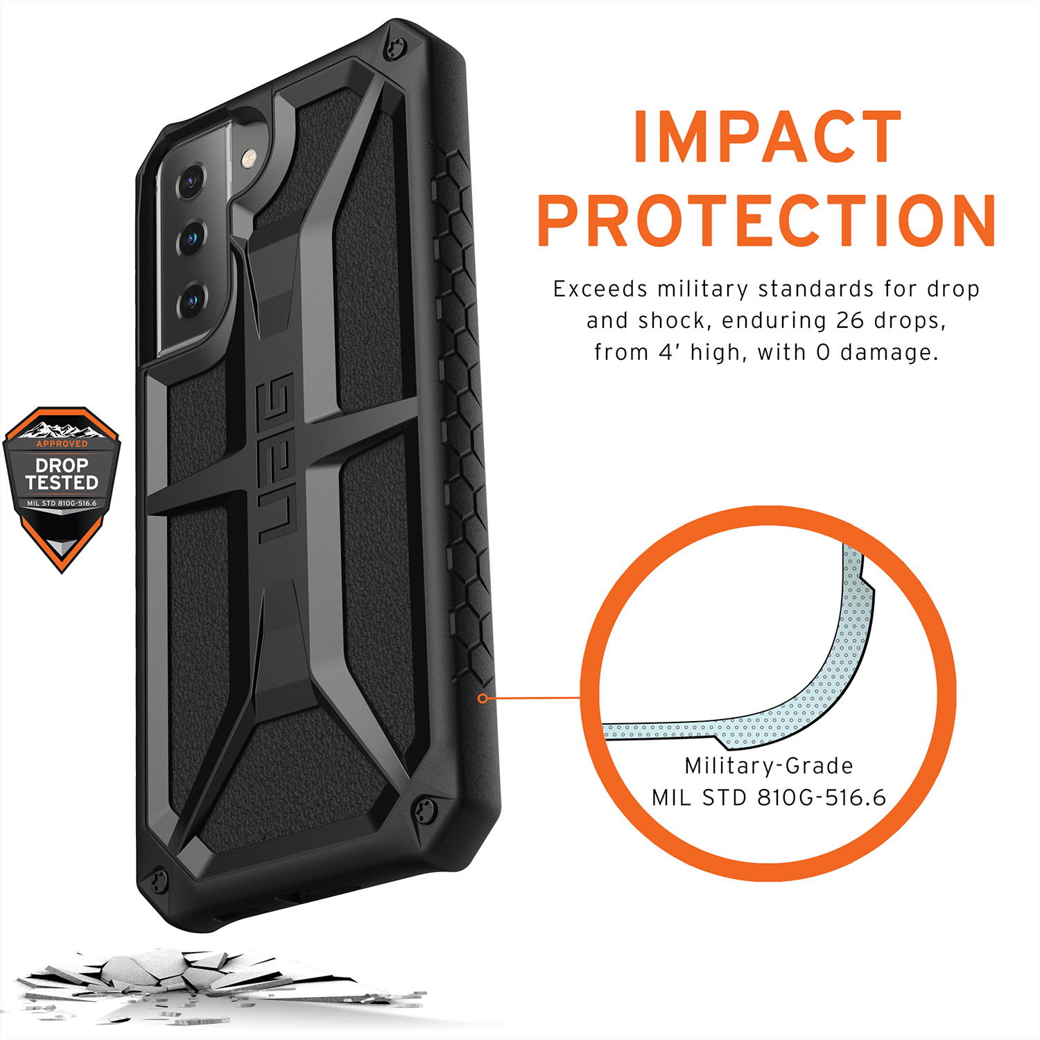 UAG Monarch Backcover Samsung Galaxy S21 Plus - Zwart - Afbeelding 2