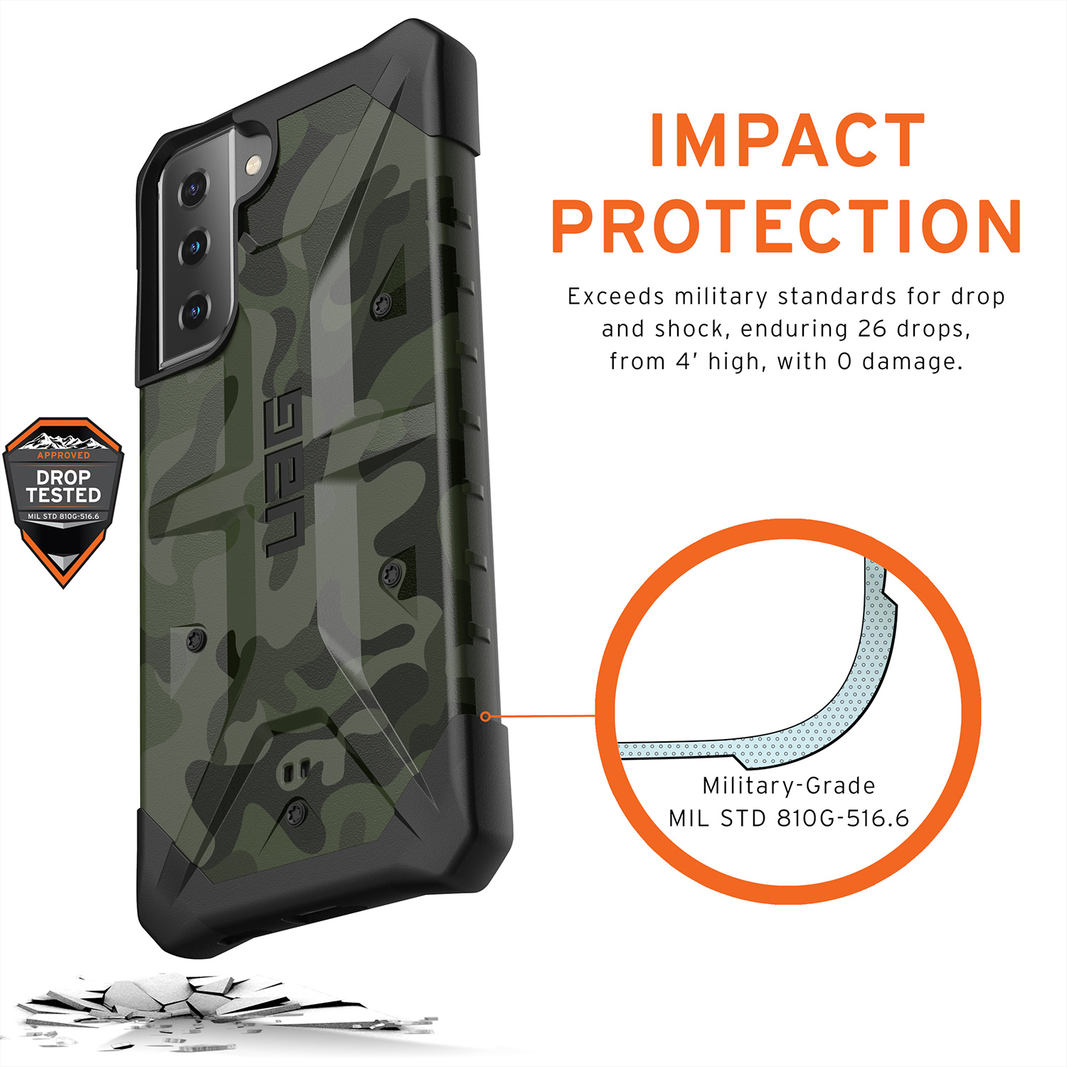 UAG Pathfinder Backcover Samsung Galaxy S21 Plus - Forest Camo - Afbeelding 2