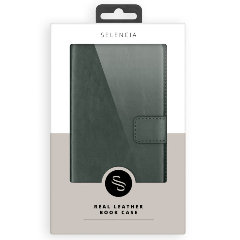 Selencia Echt Lederen Bookcase Apple iPhone Xs - Groen - Afbeelding 10