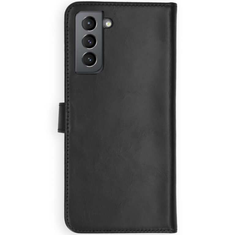 Selencia Echt Lederen Bookcase Samsung Galaxy S21 Plus - Zwart - Afbeelding 3